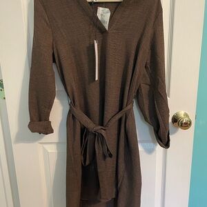 Marshalls Brown Long Sleeve V-Neck Dress